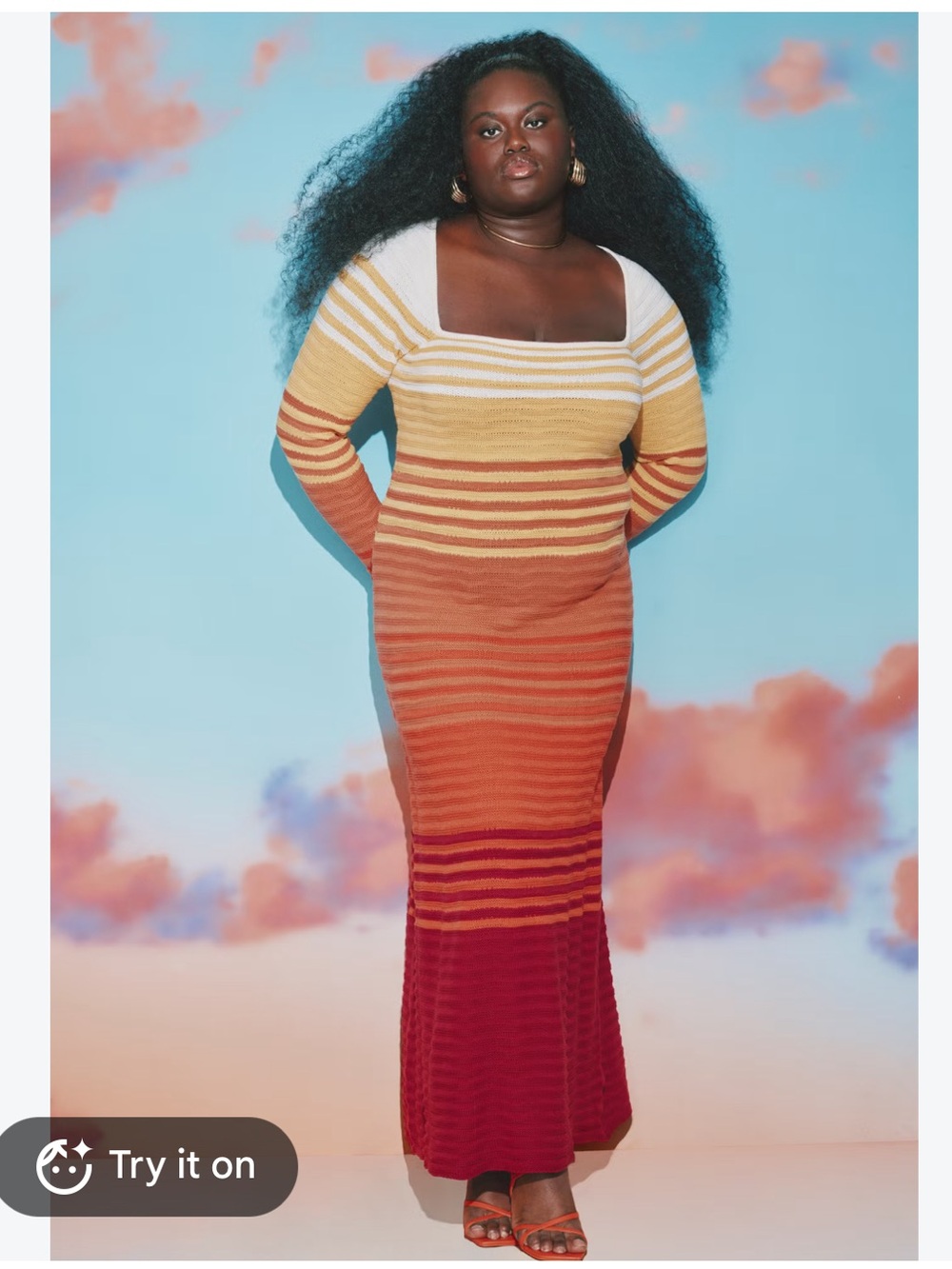 NWT ELOQUII Crochet Multicolor Stripe Maxi Sweater Dress 14/16 - Picture 2 of 8